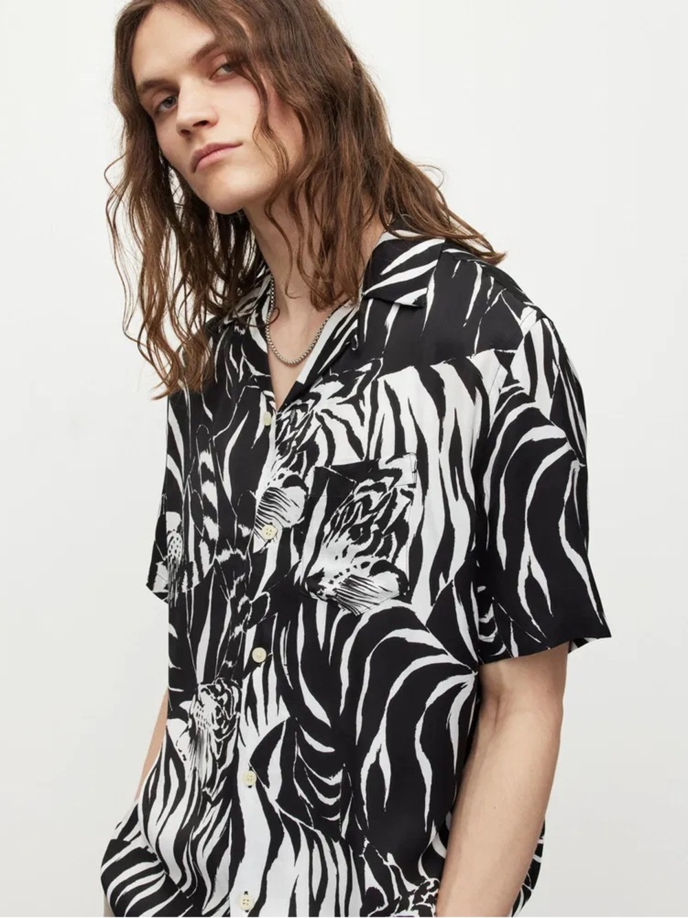 All Saints Wildcat Short Sleeve Button Up Large